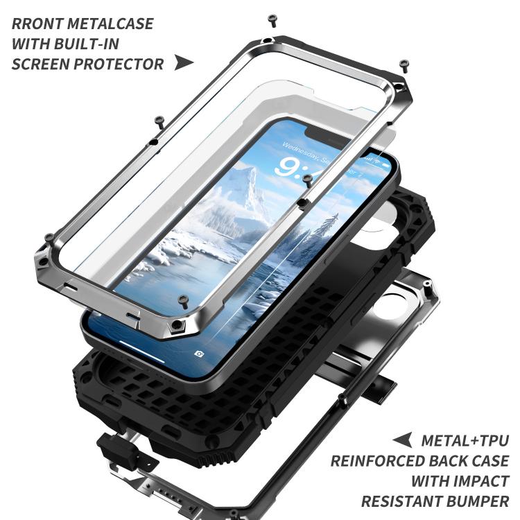 For iPhone 16e IP68 Waterproof Dustproof Shockproof Phone Case(Silver) by bashfashion