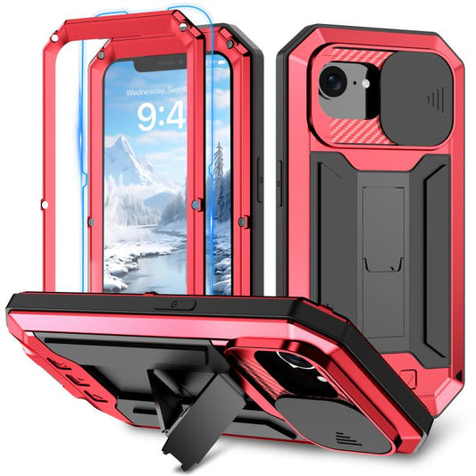 For iPhone 16e Sliding Camera IP68 Waterproof Holder Phone Case(Red) by bashfashion