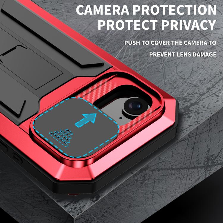 For iPhone 16e Sliding Camera IP68 Waterproof Holder Phone Case(Red) by bashfashion