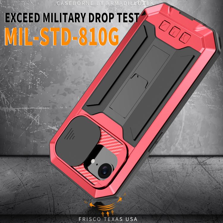 For iPhone 16e Sliding Camera IP68 Waterproof Holder Phone Case(Red) by bashfashion