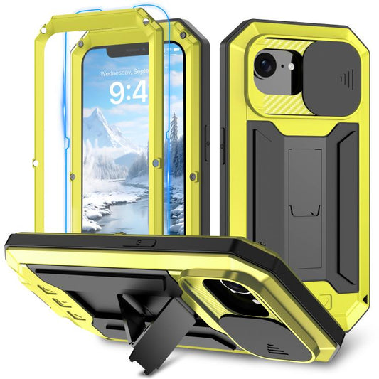For iPhone 16e Sliding Camera IP68 Waterproof Holder Phone Case(Yellow) by bashfashion
