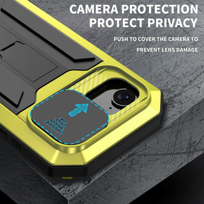 For iPhone 16e Sliding Camera IP68 Waterproof Holder Phone Case(Yellow) by bashfashion