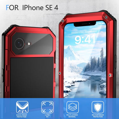 For iPhone 16e IP68 Waterproof Dustproof Shockproof Holder Phone Case(Red) by bashfashion