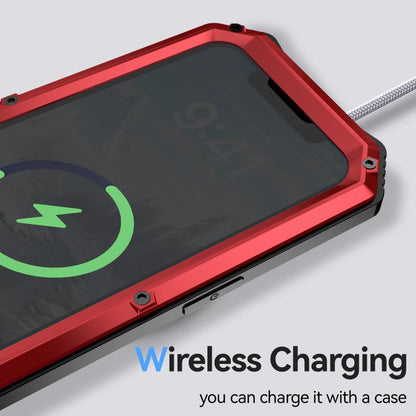 For iPhone 16e IP68 Waterproof Dustproof Shockproof Holder Phone Case(Red) by bashfashion