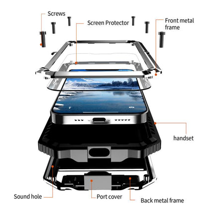 For iPhone 16e IP68 Waterproof Dustproof Shockproof Holder Phone Case(Silver) by bashfashion