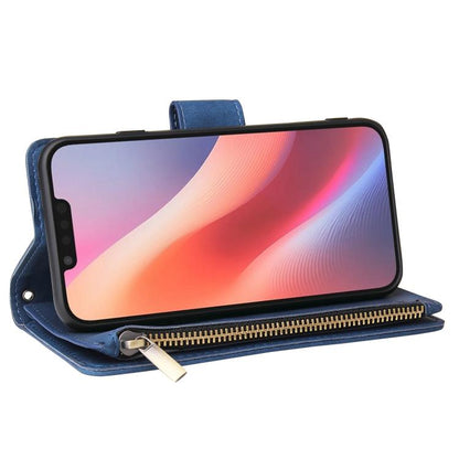 For iPhone 16e Multifunctional Multi-Card Wallet Phone Leather Case(Dark Blue) by bashfashion