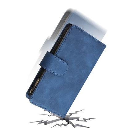 For iPhone 16e Multifunctional Multi-Card Wallet Phone Leather Case(Dark Blue) by bashfashion