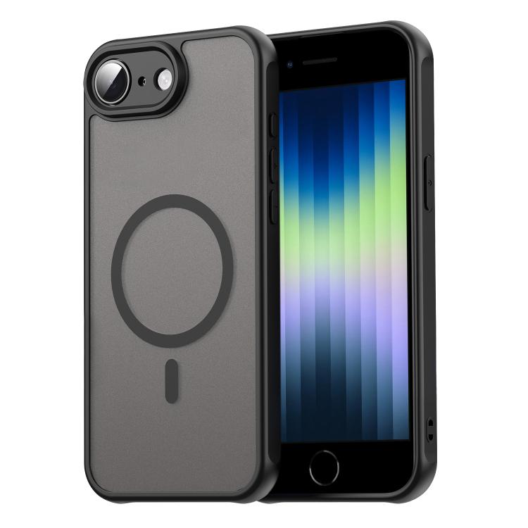 For iPhone 16e Fan Dun Series TPU Hybrid PC Frosted Magsafe Phone Case(Black) by bashfashion