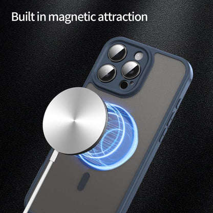 For iPhone 16e Fan Dun Series TPU Hybrid PC Frosted Magsafe Phone Case(Blue) by bashfashion