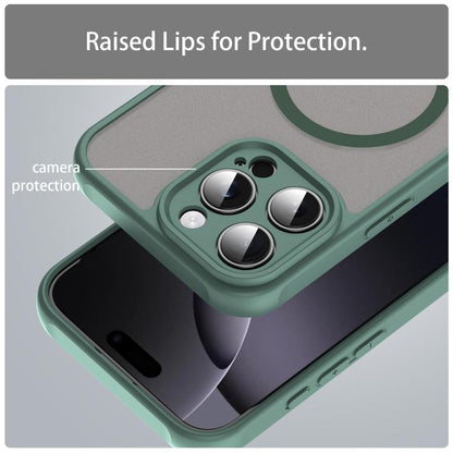 For iPhone 16e Fan Dun Series TPU Hybrid PC Frosted Magsafe Phone Case(Green) by bashfashion