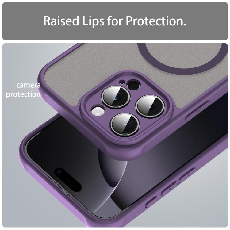For iPhone 16e Fan Dun Series TPU Hybrid PC Frosted Magsafe Phone Case(Purple) by bashfashion