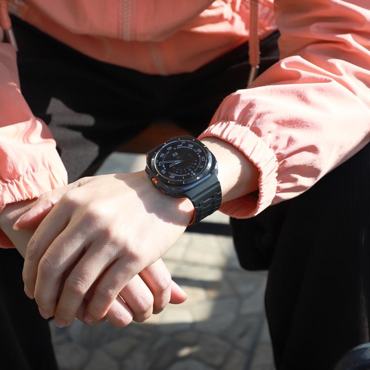 For Samsung Galaxy Watch Ultra 47mm / Ultra 2025 AP Dual Color Magnetic Silicone Watch Band(Black Orange) by bashfashion