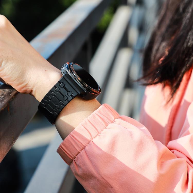 For Samsung Galaxy Watch Ultra 47mm / Ultra 2025 AP Dual Color Magnetic Silicone Watch Band(Black) by bashfashion