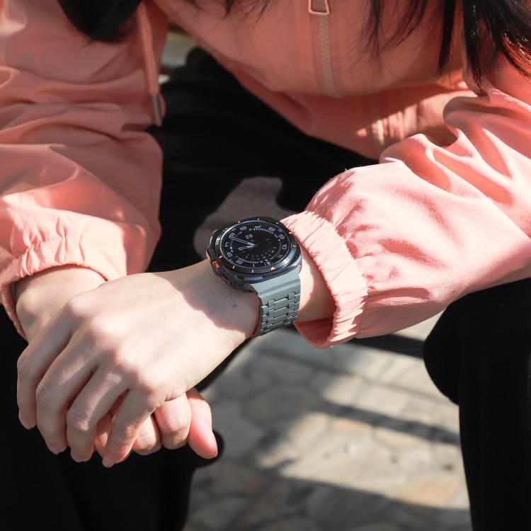 For Samsung Galaxy Watch Ultra 47mm / Ultra 2025 AP Dual Color Magnetic Silicone Watch Band(Grey Orange) by bashfashion