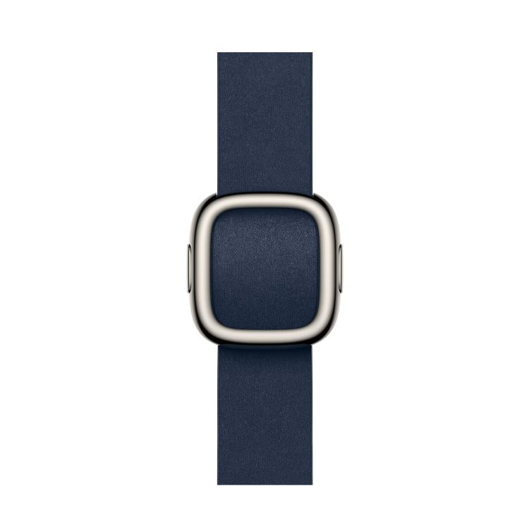 For Apple Watch 46mm / 49mm / 45mm / 44mm Modern Style Leather Watch Band(Dark Blue) by bashfashion