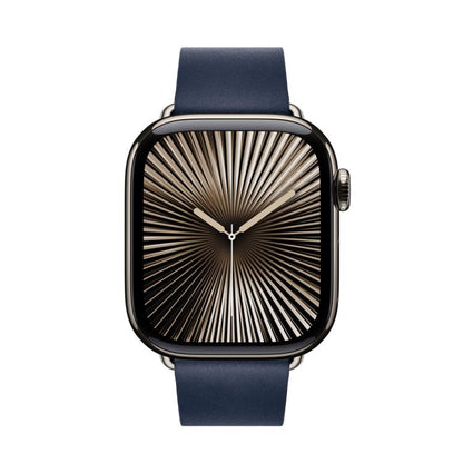 For Apple Watch 42mm / 41mm / 40mm / 38mm Modern Style Leather Watch Band(Dark Blue) by bashfashion