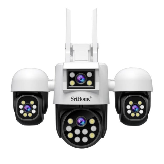 SriHome SH069 8MP 3X Digital Zoom HD Quad-lens Security Camera, Plug:US Plug by SriHome