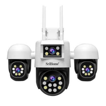 SriHome SH069 8MP 3X Digital Zoom HD Quad-lens Security Camera, Plug:AU Plug by SriHome
