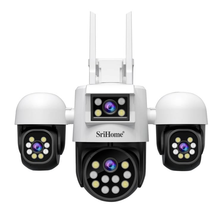 SriHome SH069 8MP 3X Digital Zoom HD Quad-lens Security Camera, Plug:UK Plug by SriHome