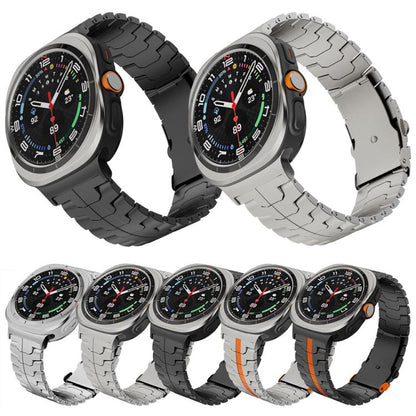 For Samsung Galaxy Watch Ultra 47mm / Ultra 2025 Split Safety Buckle Titanium Alloy Watch Band(Black) by bashfashion