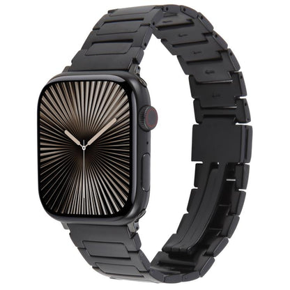 For Apple Watch 46mm / 49mm / 45mm / 44mm I-Shaped Folding Magnetic Buckle Metal Watch Band(Black) by bashfashion