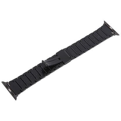 For Apple Watch 46mm / 49mm / 45mm / 44mm I-Shaped Folding Magnetic Buckle Metal Watch Band(Black) by bashfashion