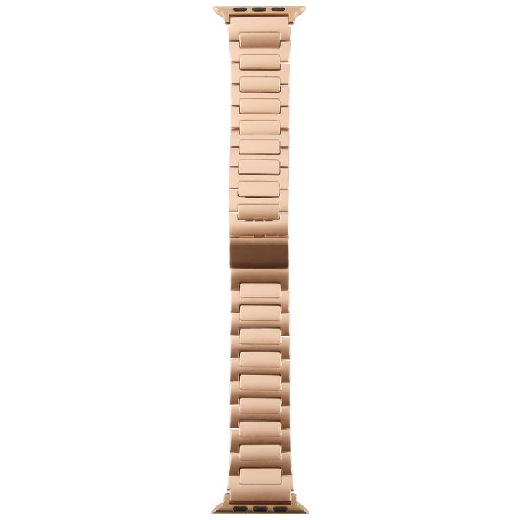 For Apple Watch 46mm / 49mm / 45mm / 44mm I-Shaped Folding Magnetic Buckle Metal Watch Band(Rose Gold) by bashfashion