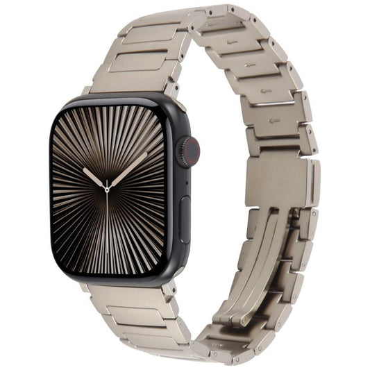 For Apple Watch 46mm / 49mm / 45mm / 44mm I-Shaped Folding Magnetic Buckle Metal Watch Band(Titanium Color) by bashfashion