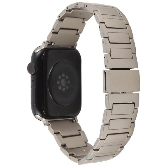 For Apple Watch 46mm / 49mm / 45mm / 44mm I-Shaped Folding Magnetic Buckle Metal Watch Band(Titanium Color) by bashfashion