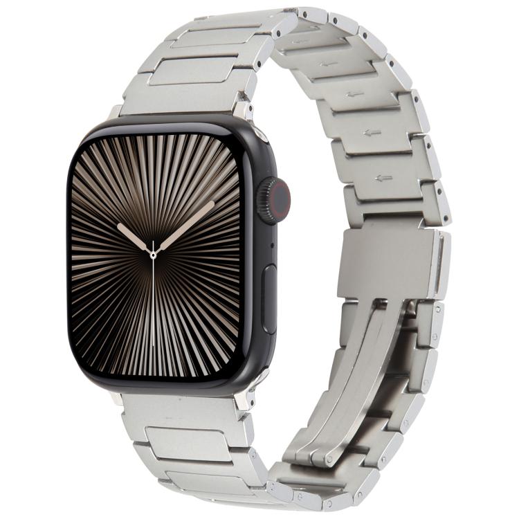 For Apple Watch 46mm / 49mm / 45mm / 44mm I-Shaped Folding Magnetic Buckle Metal Watch Band(Silver) by bashfashion