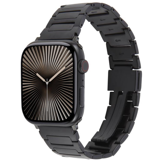 For Apple Watch 42mm / 41mm / 40mm / 38mm I-Shaped Folding Magnetic Buckle Metal Watch Band(Black) by bashfashion