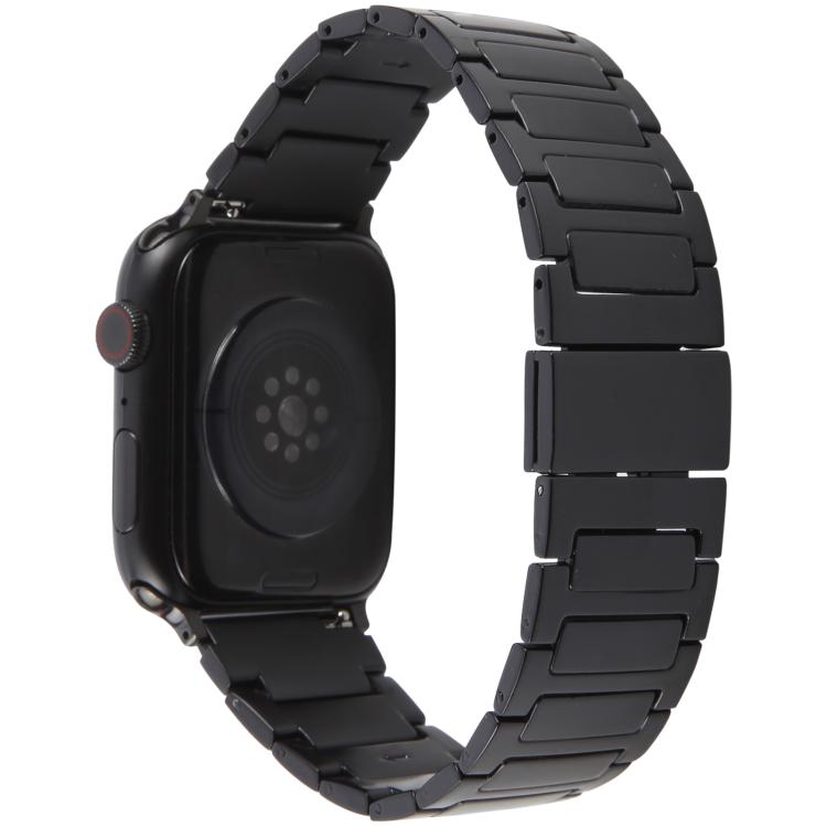 For Apple Watch 42mm / 41mm / 40mm / 38mm I-Shaped Folding Magnetic Buckle Metal Watch Band(Black) by bashfashion