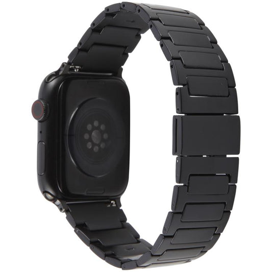 For Apple Watch 42mm / 41mm / 40mm / 38mm I-Shaped Folding Magnetic Buckle Metal Watch Band(Black) by bashfashion