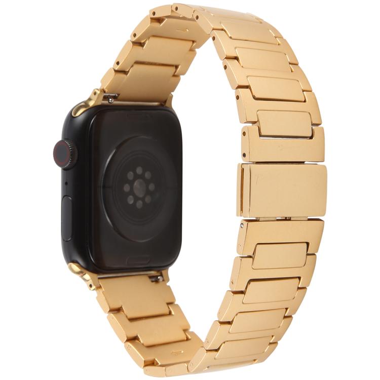 For Apple Watch 42mm / 41mm / 40mm / 38mm I-Shaped Folding Magnetic Buckle Metal Watch Band(Gold) by bashfashion