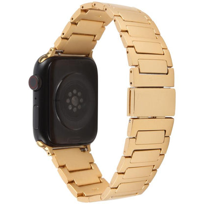 For Apple Watch 42mm / 41mm / 40mm / 38mm I-Shaped Folding Magnetic Buckle Metal Watch Band(Gold) by bashfashion