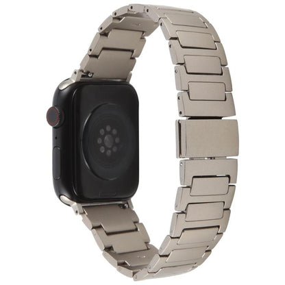 For Apple Watch 42mm / 41mm / 40mm / 38mm I-Shaped Folding Magnetic Buckle Metal Watch Band(Titanium Color) by bashfashion