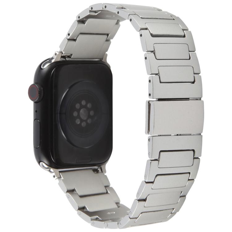 For Apple Watch 42mm / 41mm / 40mm / 38mm I-Shaped Folding Magnetic Buckle Metal Watch Band(Silver) by bashfashion