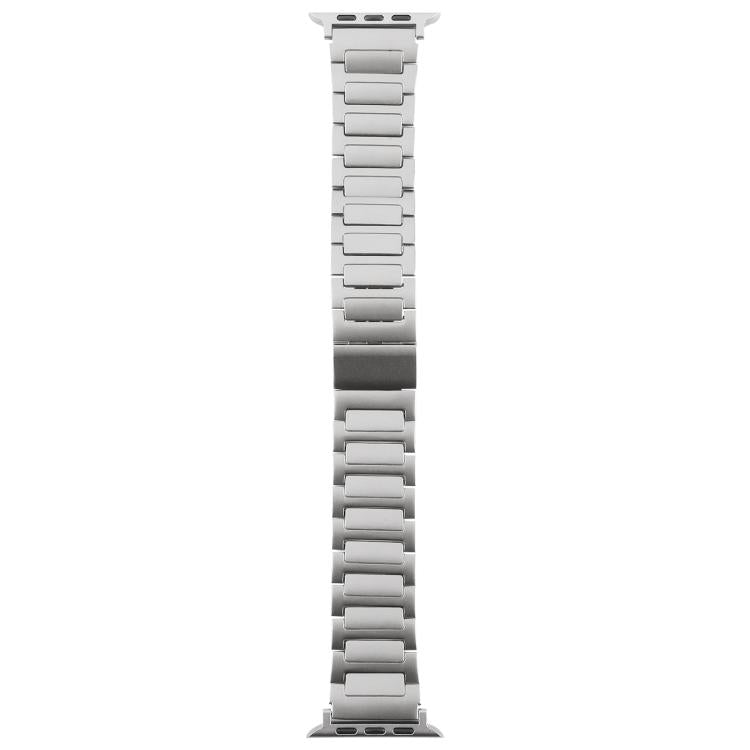 For Apple Watch 42mm / 41mm / 40mm / 38mm I-Shaped Folding Magnetic Buckle Metal Watch Band(Silver) by bashfashion