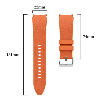 For Samsung Galaxy Watch 7 / 6 / 5 / 4 Silver Pin Buckle Leather Silicone Watch Band(Light Grey) by bashfashion