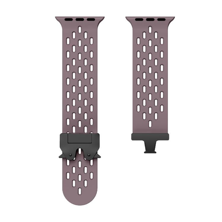 For Apple Watch 46mm / 49mm / 45mm / 44mm Kalebol Mesh Umbrella Buckle Silicone Watch Strap(Smoky Purple) by Kalebol
