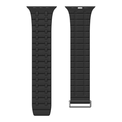 For Apple Watch 46mm / 49mm / 45mm / 44mm Kalebol Magnetic Silicone Watch Strap(Black) by Kalebol