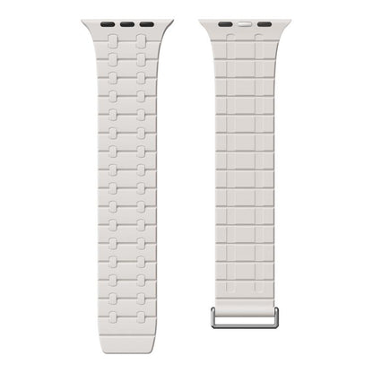 For Apple Watch 46mm / 49mm / 45mm / 44mm Kalebol Magnetic Silicone Watch Strap(Starlight) by Kalebol