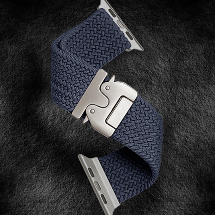 For Apple Watch 46mm / 49mm / 45mm / 44mm Kalebol Wide Umbrella Braided Strap(Dark Blue) by Kalebol