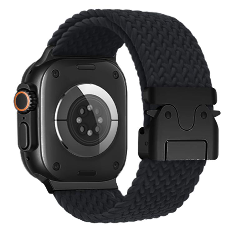 For Apple Watch 46mm / 49mm / 45mm / 44mm Kalebol Wide Umbrella Braided Strap(Black) by Kalebol