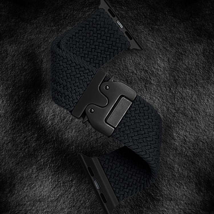 For Apple Watch 46mm / 49mm / 45mm / 44mm Kalebol Wide Umbrella Braided Strap(Black) by Kalebol