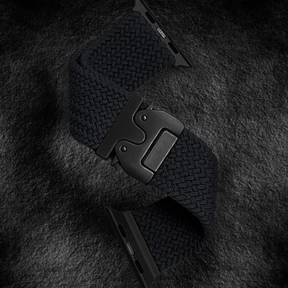 For Apple Watch 46mm / 49mm / 45mm / 44mm Kalebol Wide Umbrella Braided Strap(Black) by Kalebol