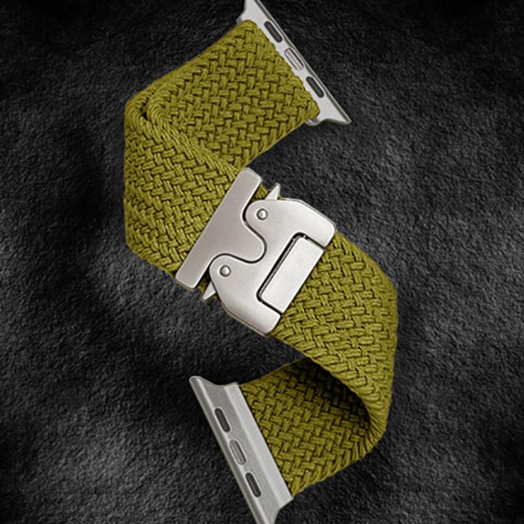 For Apple Watch 46mm / 49mm / 45mm / 44mm Kalebol Wide Umbrella Braided Strap(Yellow Green) by Kalebol
