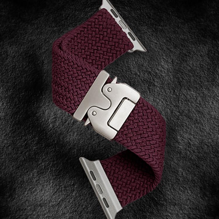 For Apple Watch 46mm / 49mm / 45mm / 44mm Kalebol Wide Umbrella Braided Strap(Wine Red) by Kalebol