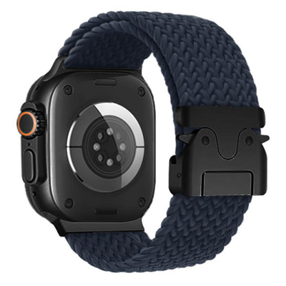 For Apple Watch 46mm / 49mm / 45mm / 44mm Kalebol Wide Umbrella Braided Strap(Midnight Blue) by Kalebol
