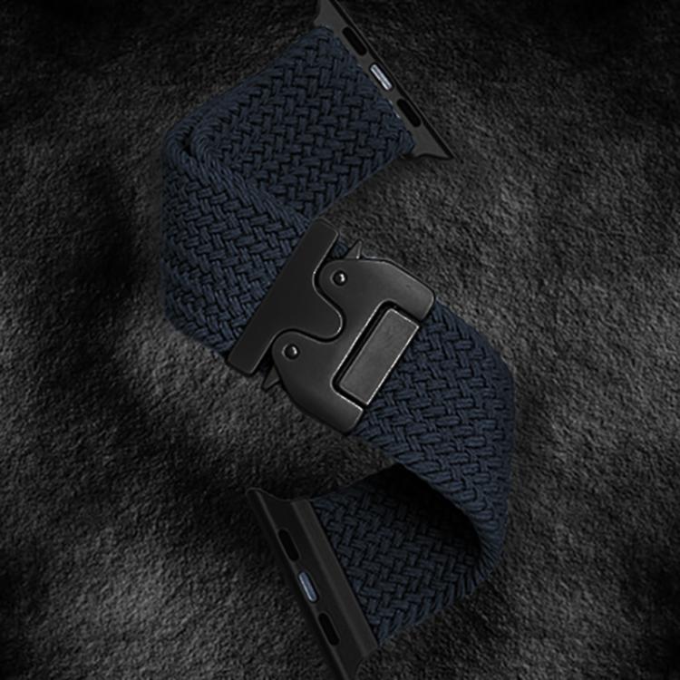For Apple Watch 46mm / 49mm / 45mm / 44mm Kalebol Wide Umbrella Braided Strap(Midnight Blue) by Kalebol